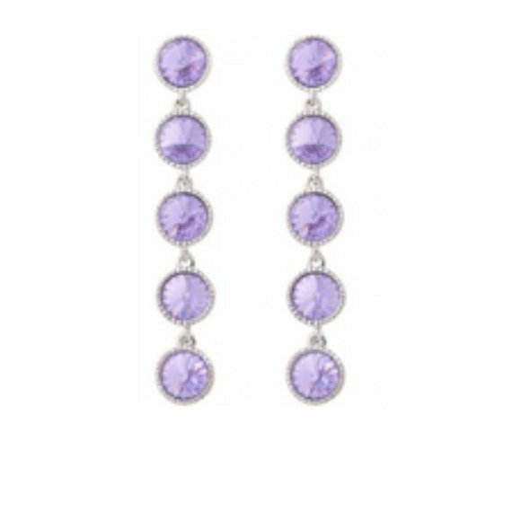 Ted Baker Rose Silver Purple Rizza Rivoli Crystal Earrings